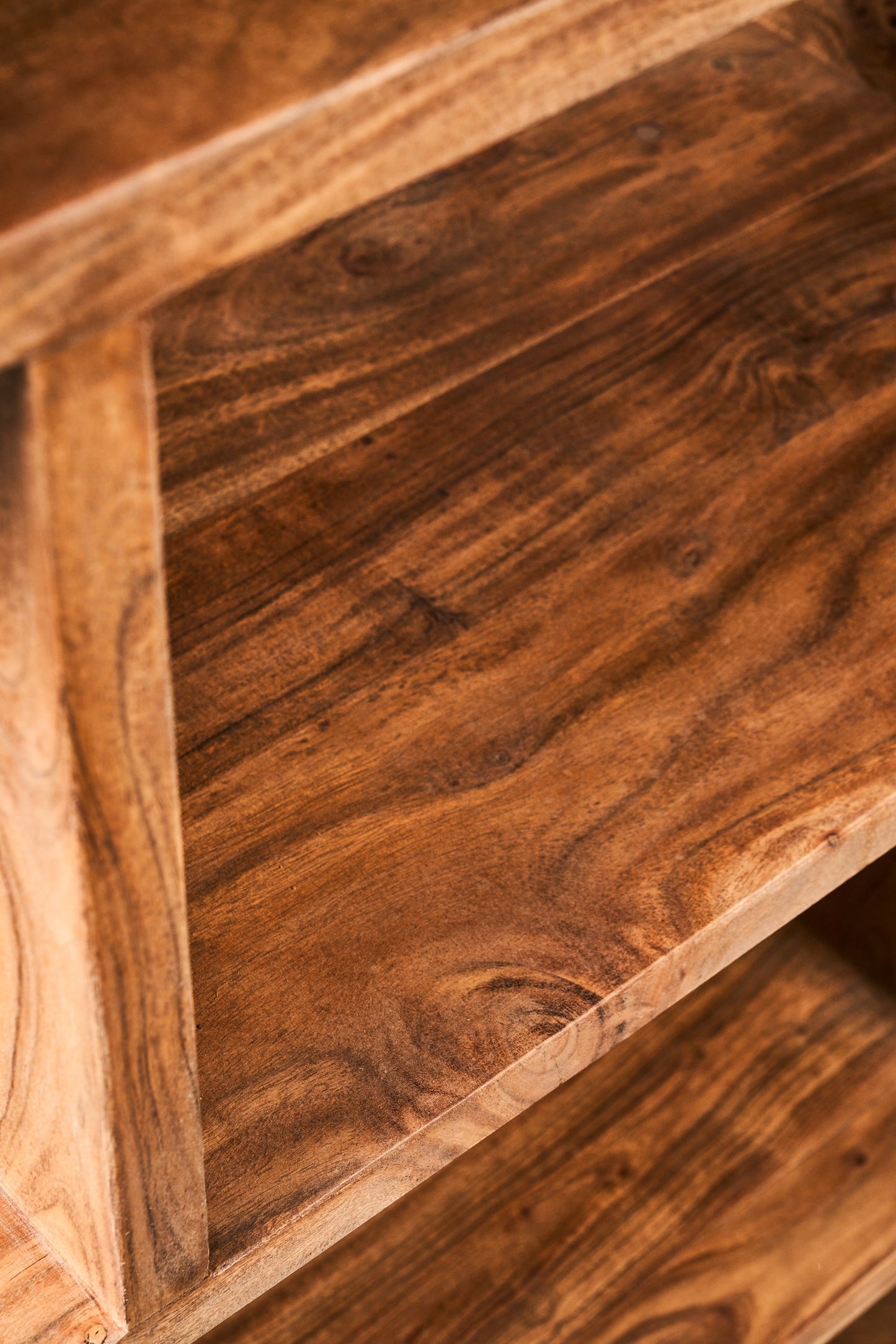 Libreria Sfalsata in Legno di Acacia a 6 Ripiani