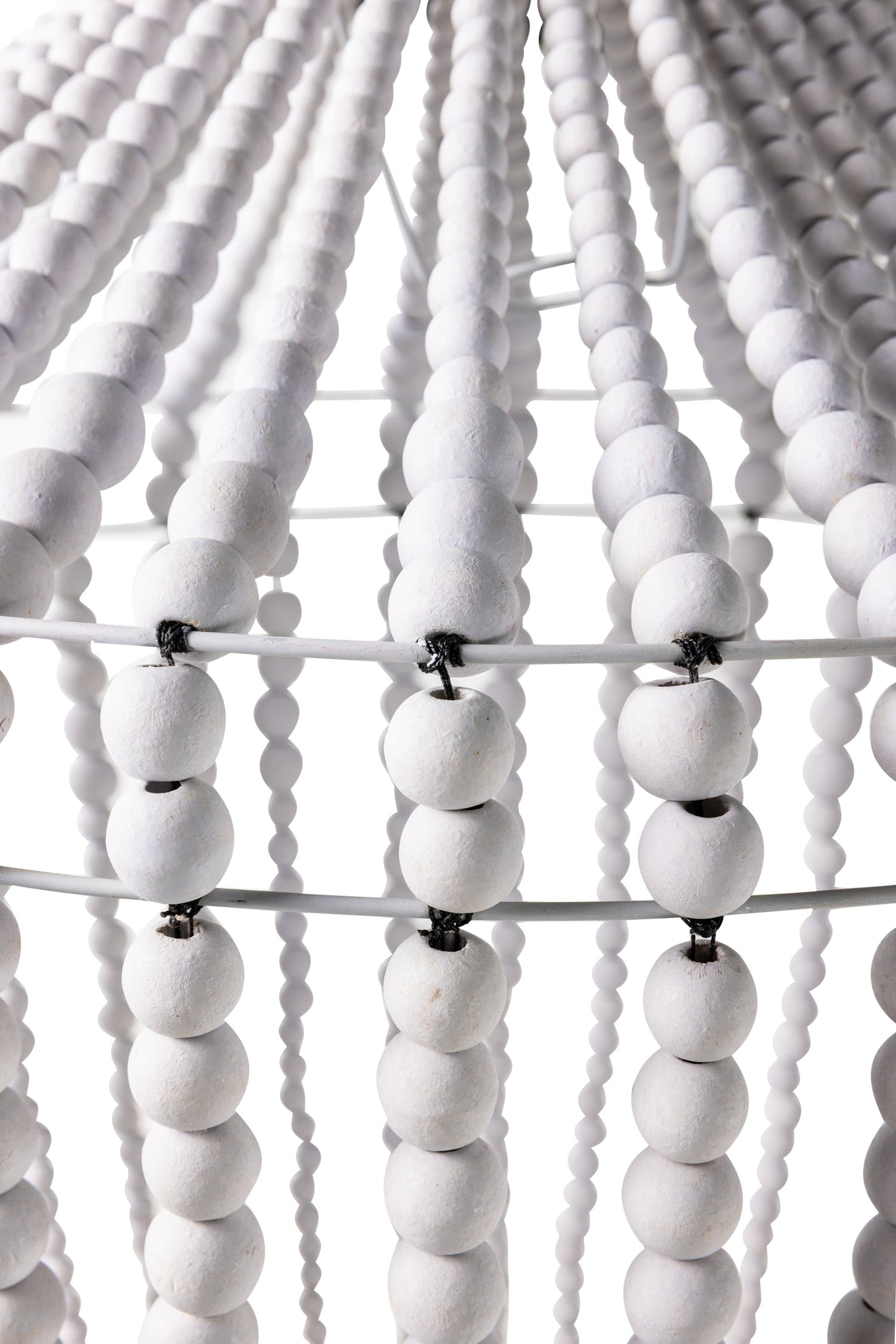 Bubbles - Lampadario Grande Sfere Legno Bianco 70cm