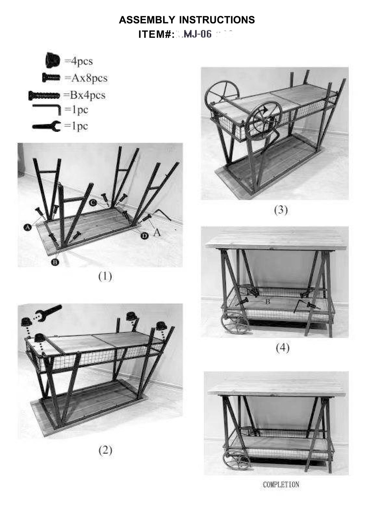 Innovazione - Tavolo Con Ruote Doppio Ripiano Smontabile