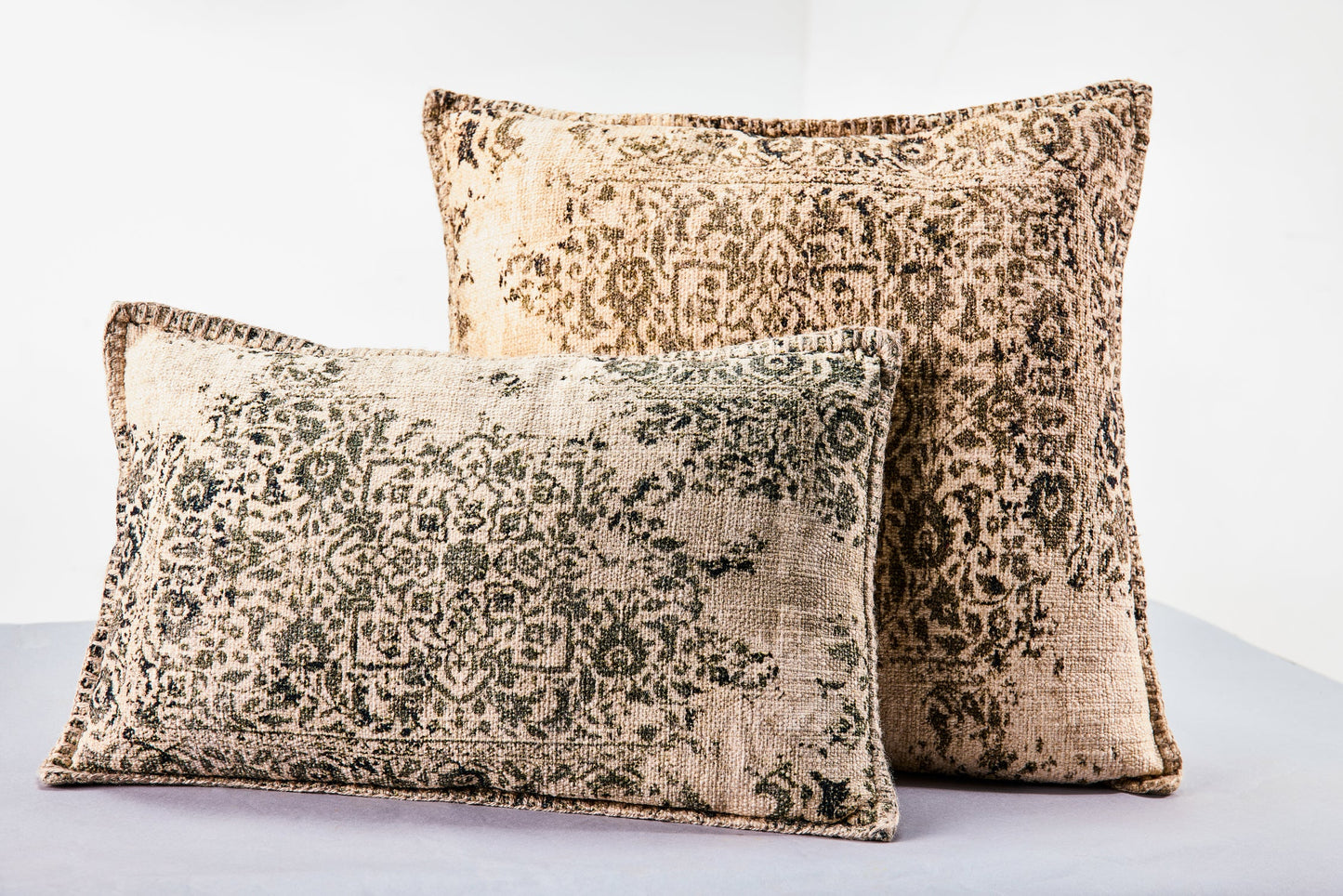 Bianca - Cuscino Stampa Vintage Tonalita Beige Con Interno