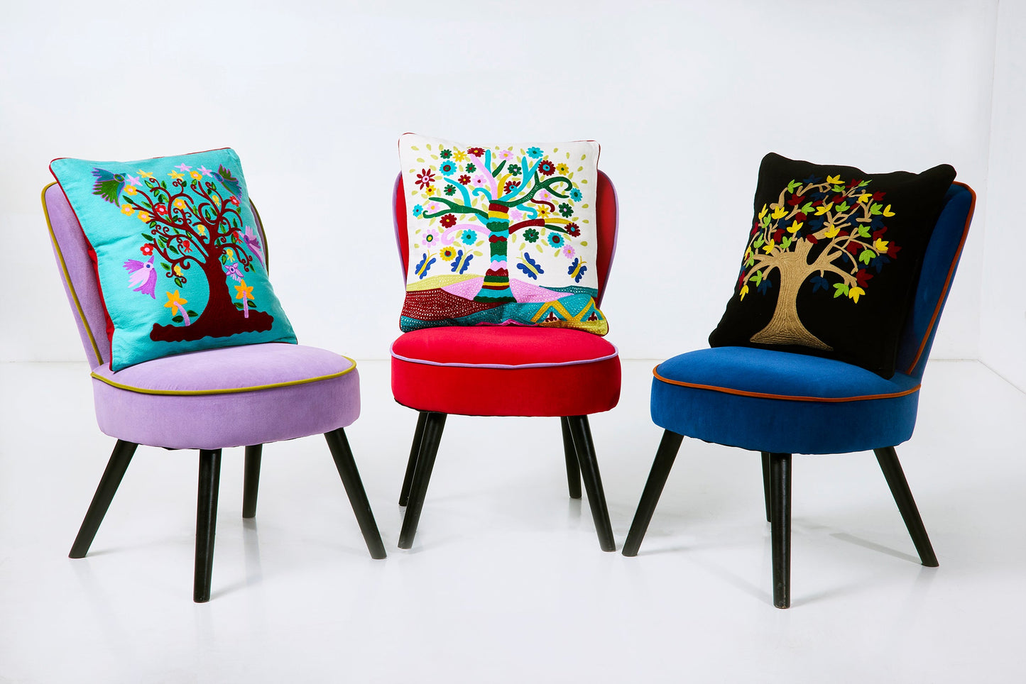 Ricamo - Cuscino Tree Of Day Happiness