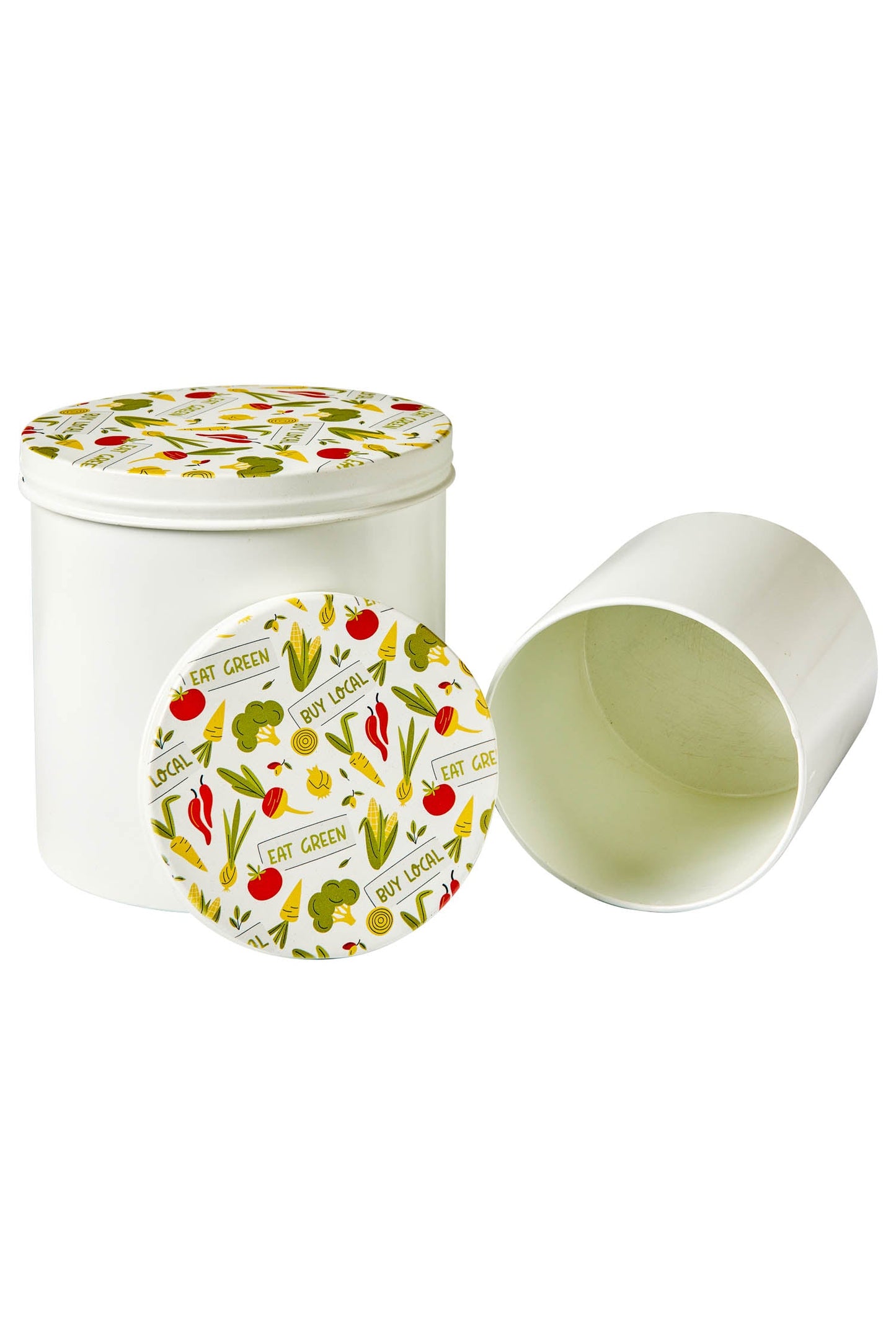 Friendly - Set 2 Scatole in Ferro Bianco