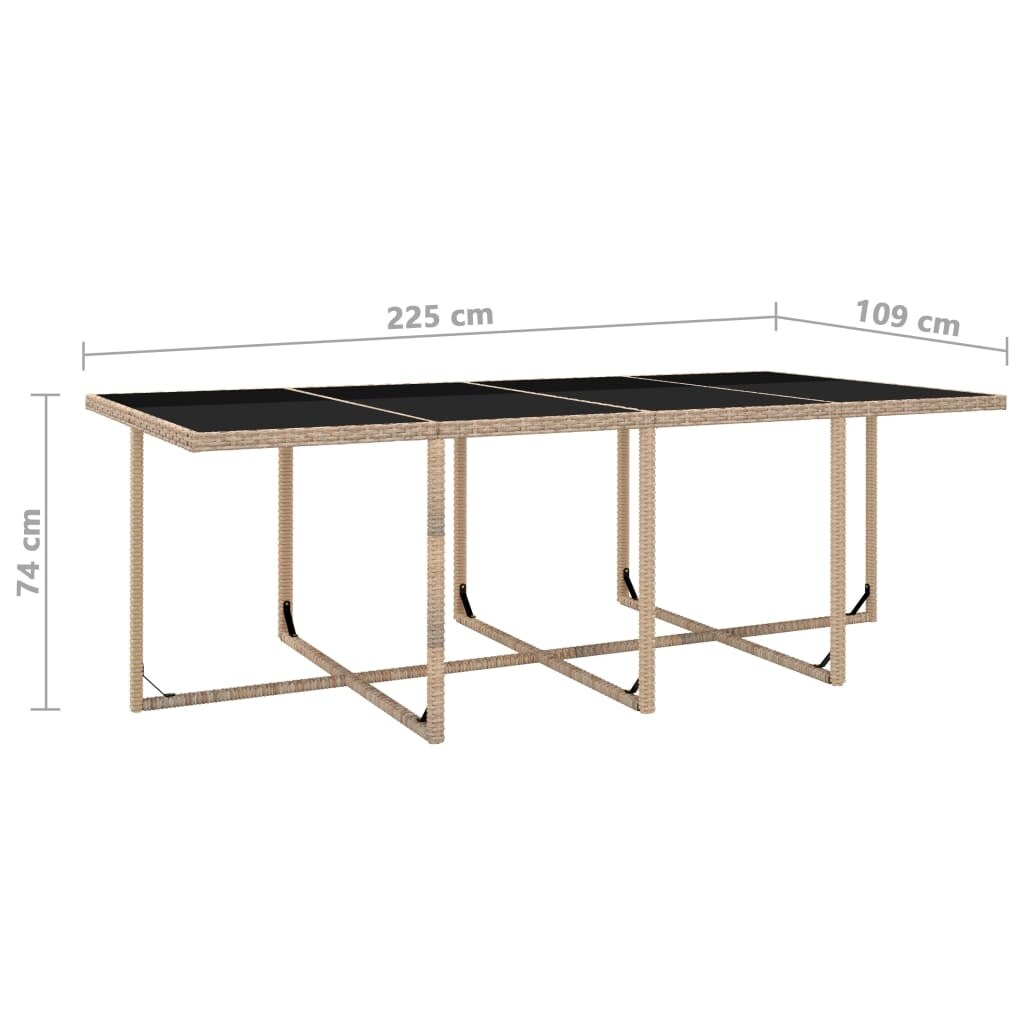 vidaXL Set di mobili da giardino con tavolo e sedie da esterno, set da pranzo in polyrattan