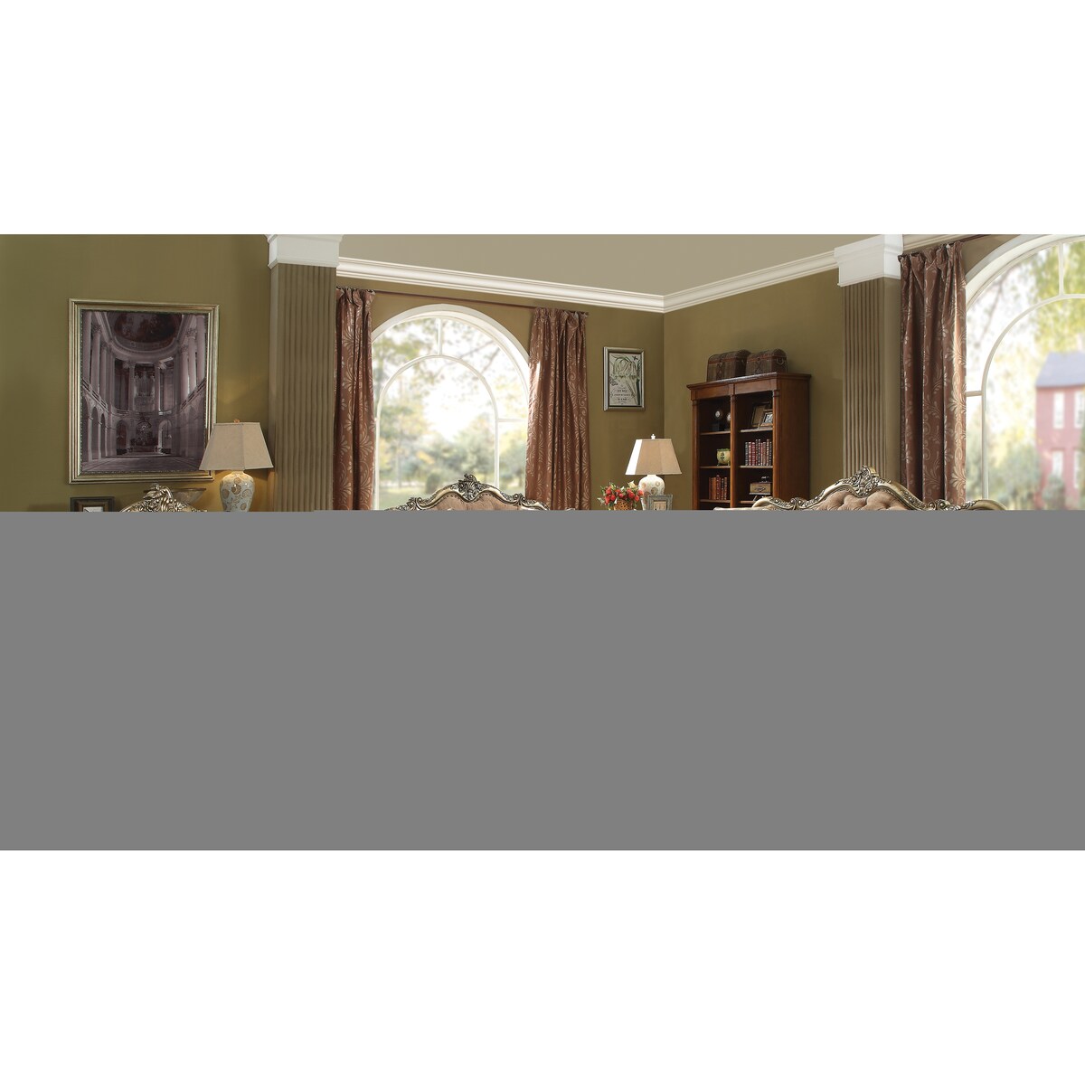 0 Divano a due posti capitonné con bottoni in rovere vintage