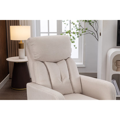 022-Sedia a dondolo girevole in tessuto di lino con tasca Gilder