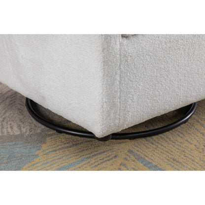 022-Sedia a dondolo girevole in tessuto di lino con tasca Gilder