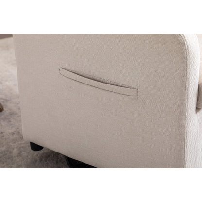 022-Sedia a dondolo girevole in tessuto di lino con tasca Gilder