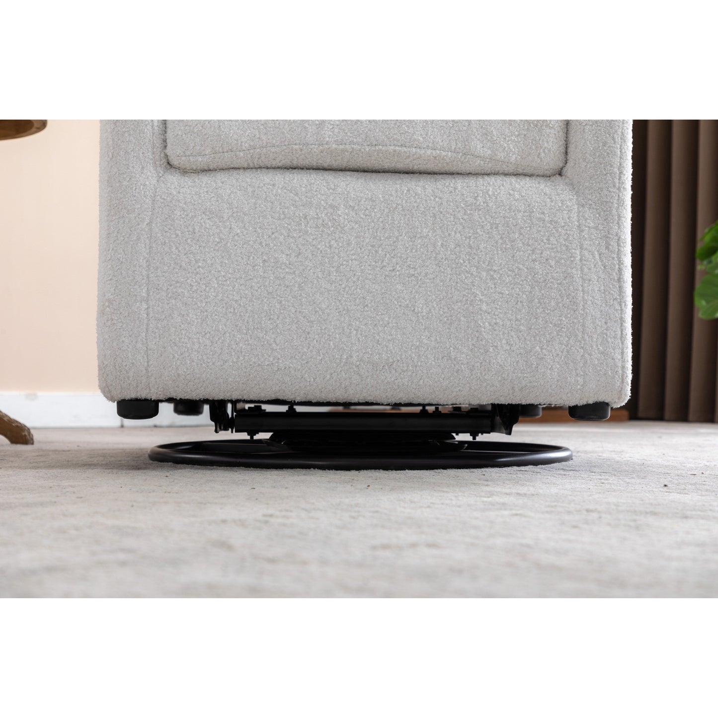 022-Sedia a dondolo girevole in tessuto di lino con tasca Gilder