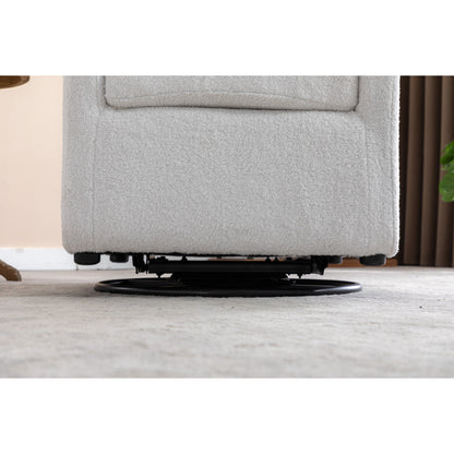 022-Sedia a dondolo girevole in tessuto di lino con tasca Gilder