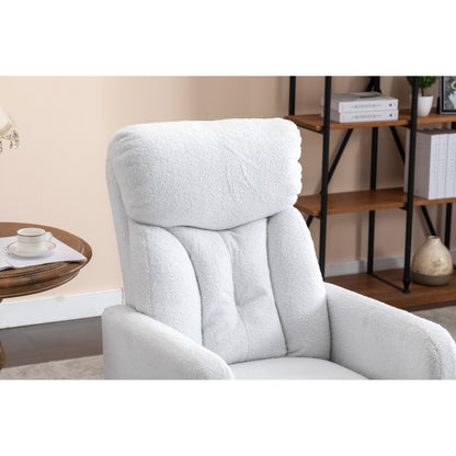 022-Sedia a dondolo girevole in tessuto di lino con tasca Gilder