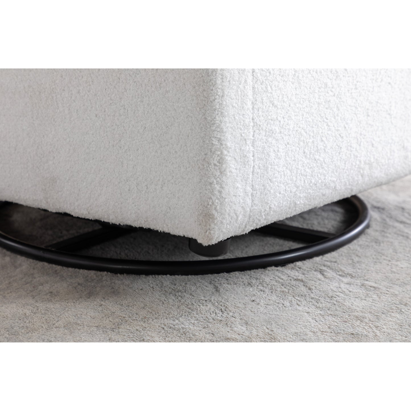 022-Sedia a dondolo girevole in tessuto di lino con tasca Gilder