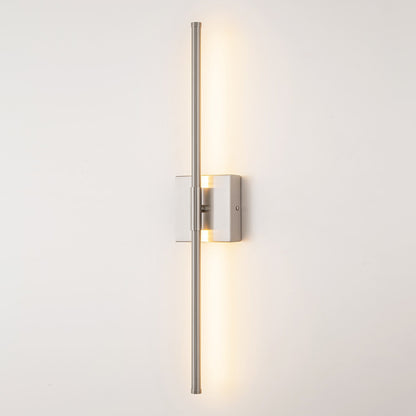 Applique da parete moderna a striscia lineare lunga nera/oro/nichel, dimmerabile, con luce LED per il bagno