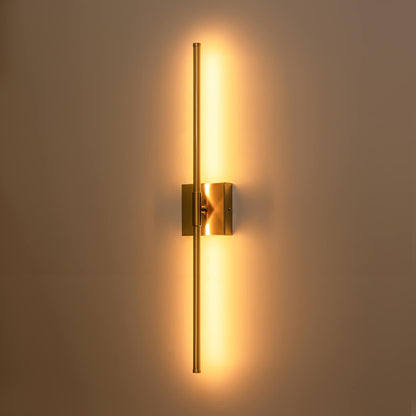 Applique da parete moderna a striscia lineare lunga nera/oro/nichel, dimmerabile, con luce LED per il bagno