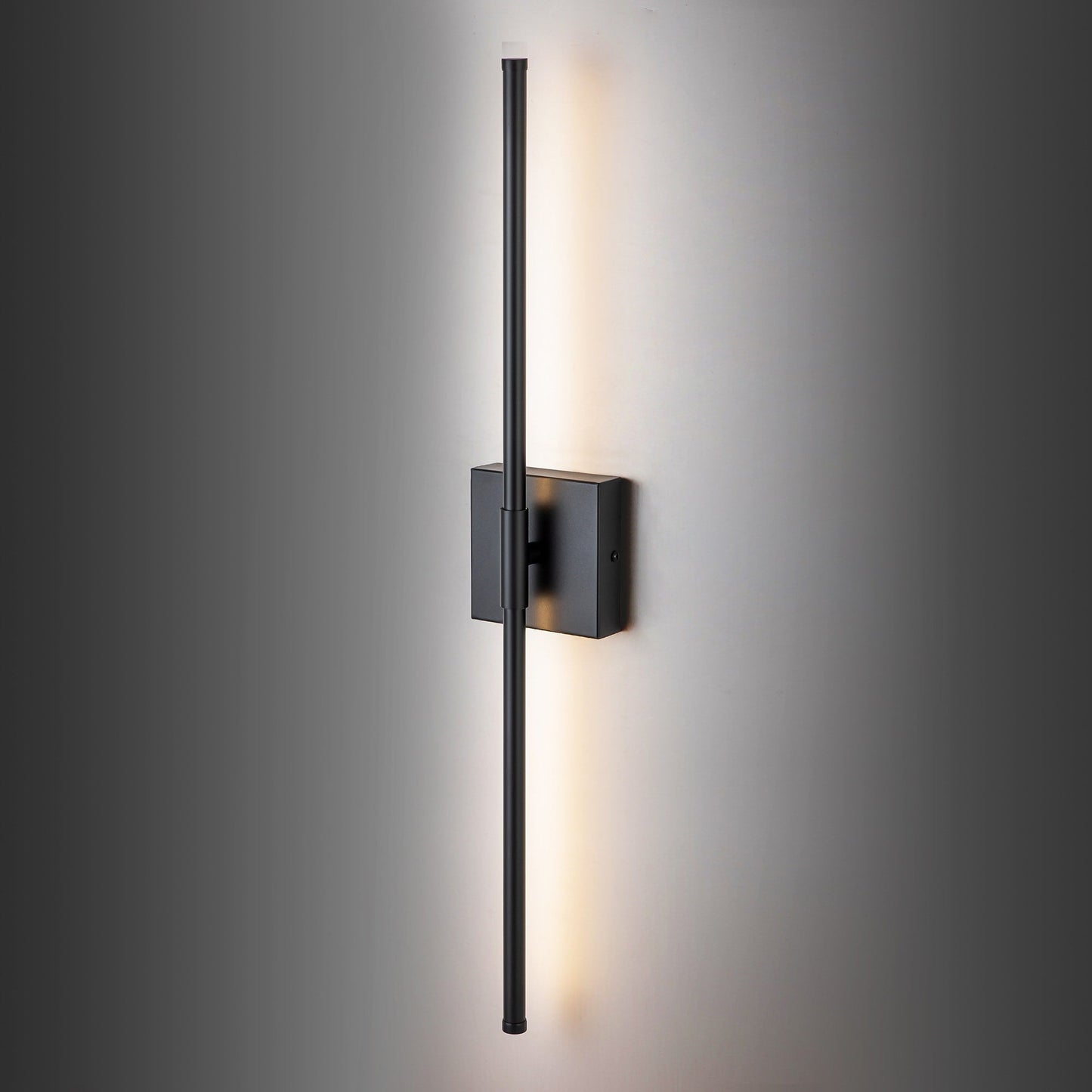 Applique da parete moderna a striscia lineare lunga nera/oro/nichel, dimmerabile, con luce LED per il bagno