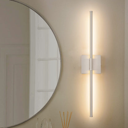 Applique da parete moderna a striscia lineare lunga nera/oro/nichel, dimmerabile, con luce LED per il bagno