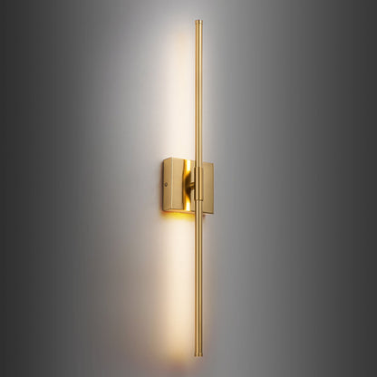 Applique da parete moderna a striscia lineare lunga nera/oro/nichel, dimmerabile, con luce LED per il bagno