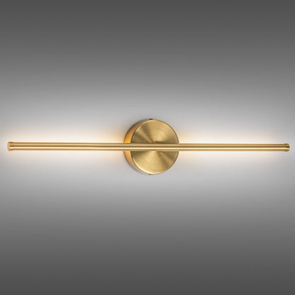 Applique da parete moderna a striscia lineare lunga nera/oro/nichel, dimmerabile, con luce LED per il bagno