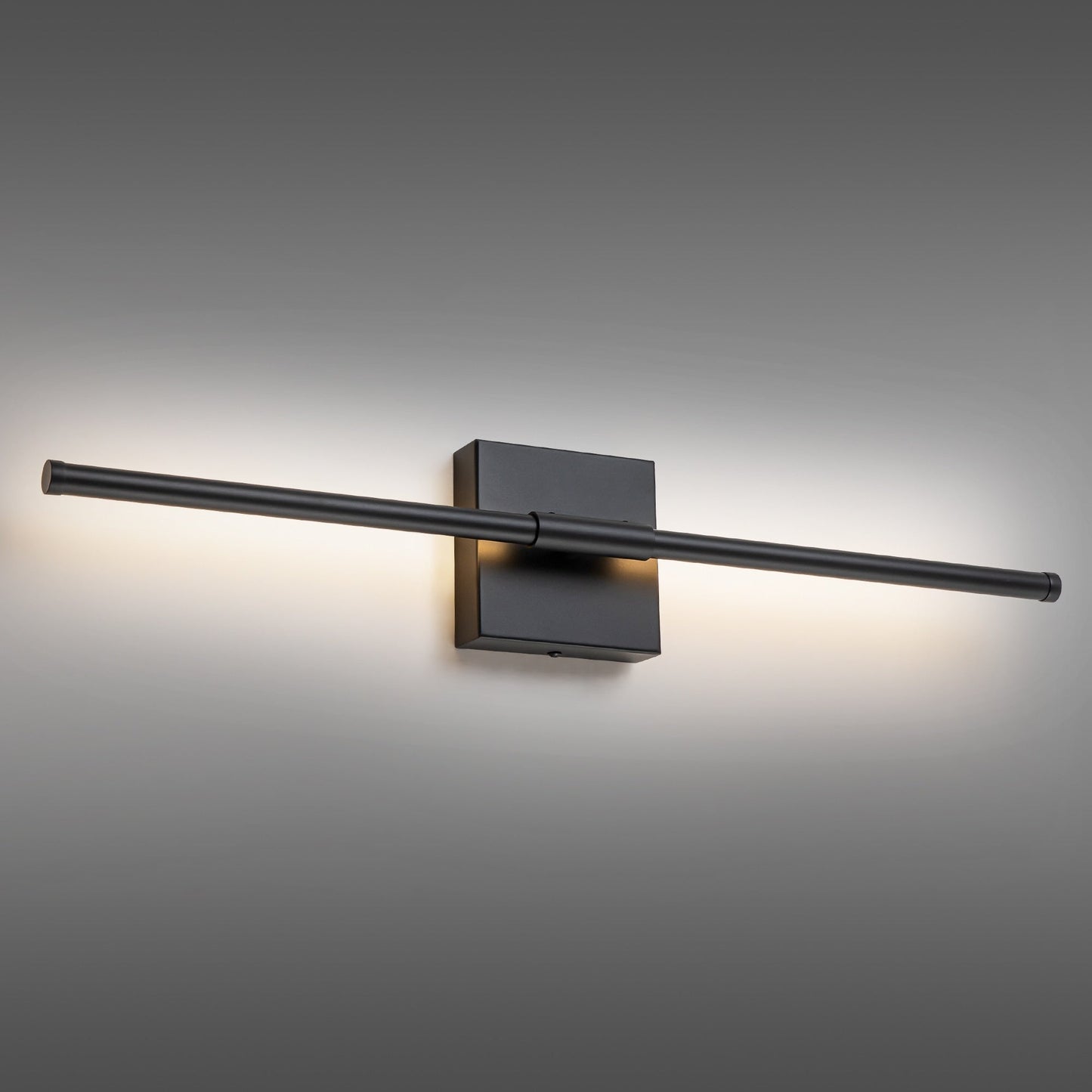 Applique da parete moderna a striscia lineare lunga nera/oro/nichel, dimmerabile, con luce LED per il bagno