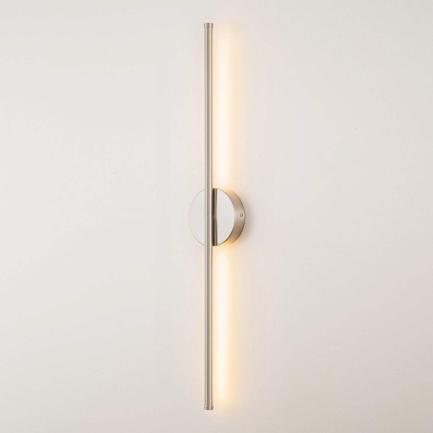 Applique da parete moderna a striscia lineare lunga nera/oro/nichel, dimmerabile, con luce LED per il bagno