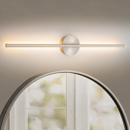 Applique da parete moderna a striscia lineare lunga nera/oro/nichel, dimmerabile, con luce LED per il bagno