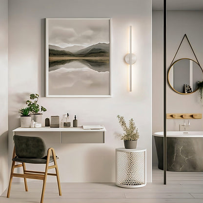 Applique da parete moderna a striscia lineare lunga nera/oro/nichel, dimmerabile, con luce LED per il bagno