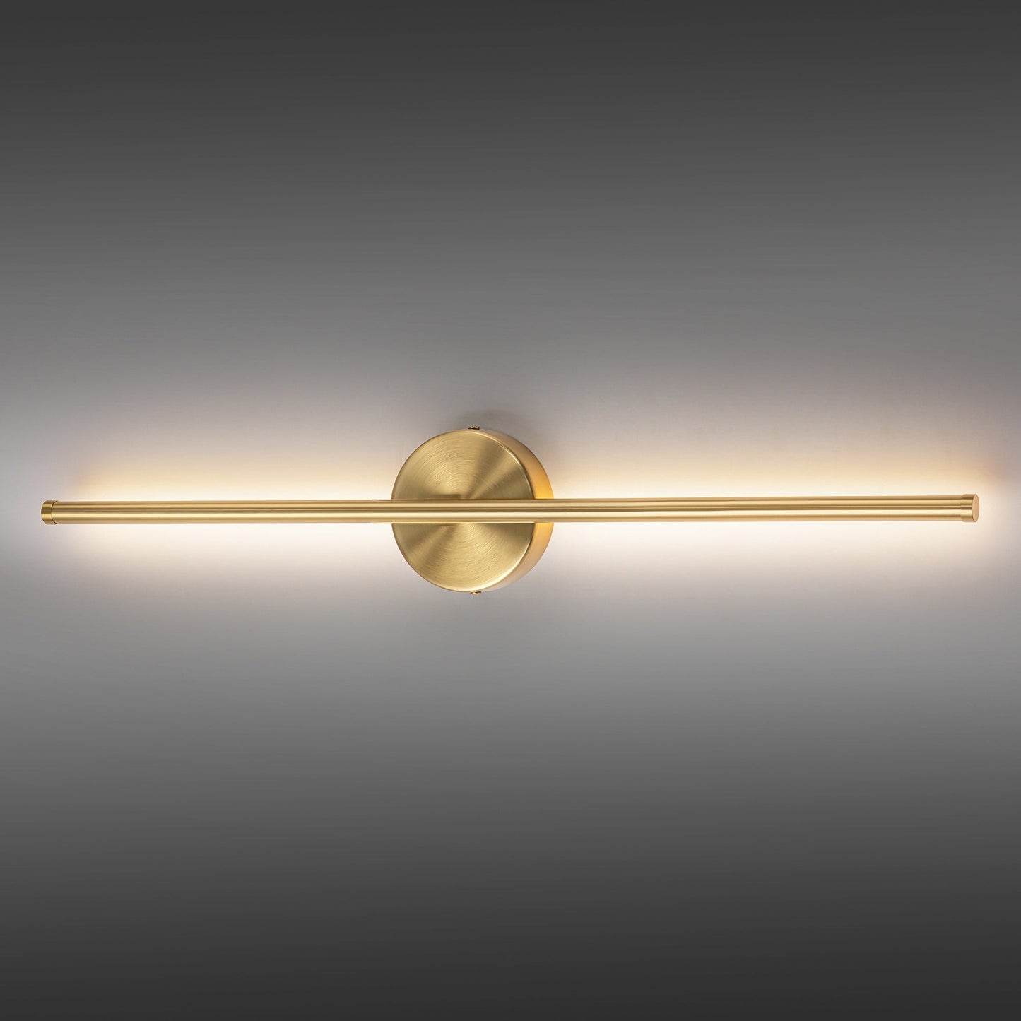 Applique da parete moderna a striscia lineare lunga nera/oro/nichel, dimmerabile, con luce LED per il bagno