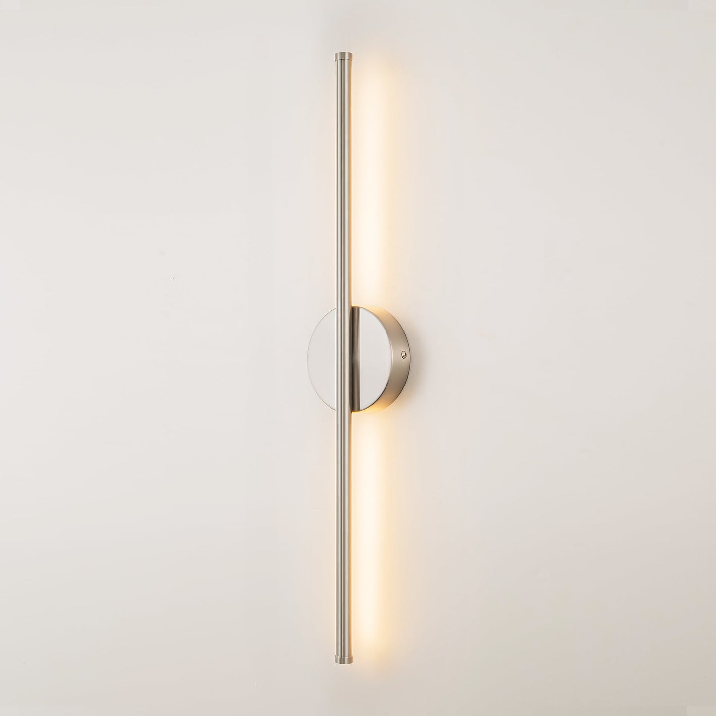 Applique da parete moderna a striscia lineare lunga nera/oro/nichel, dimmerabile, con luce LED per il bagno
