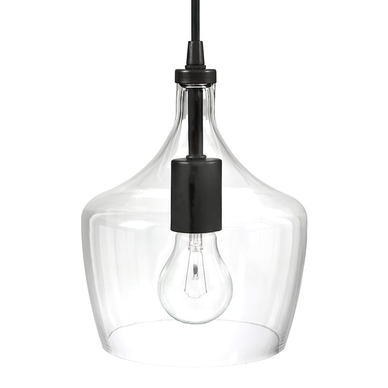 Lampadario a goccia in vetro trasparente per isola da cucina a 1 luce (è possibile scegliere tra 1 o 3 confezioni)