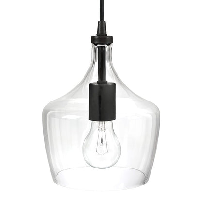 Lampadario a goccia in vetro trasparente per isola da cucina a 1 luce (è possibile scegliere tra 1 o 3 confezioni)