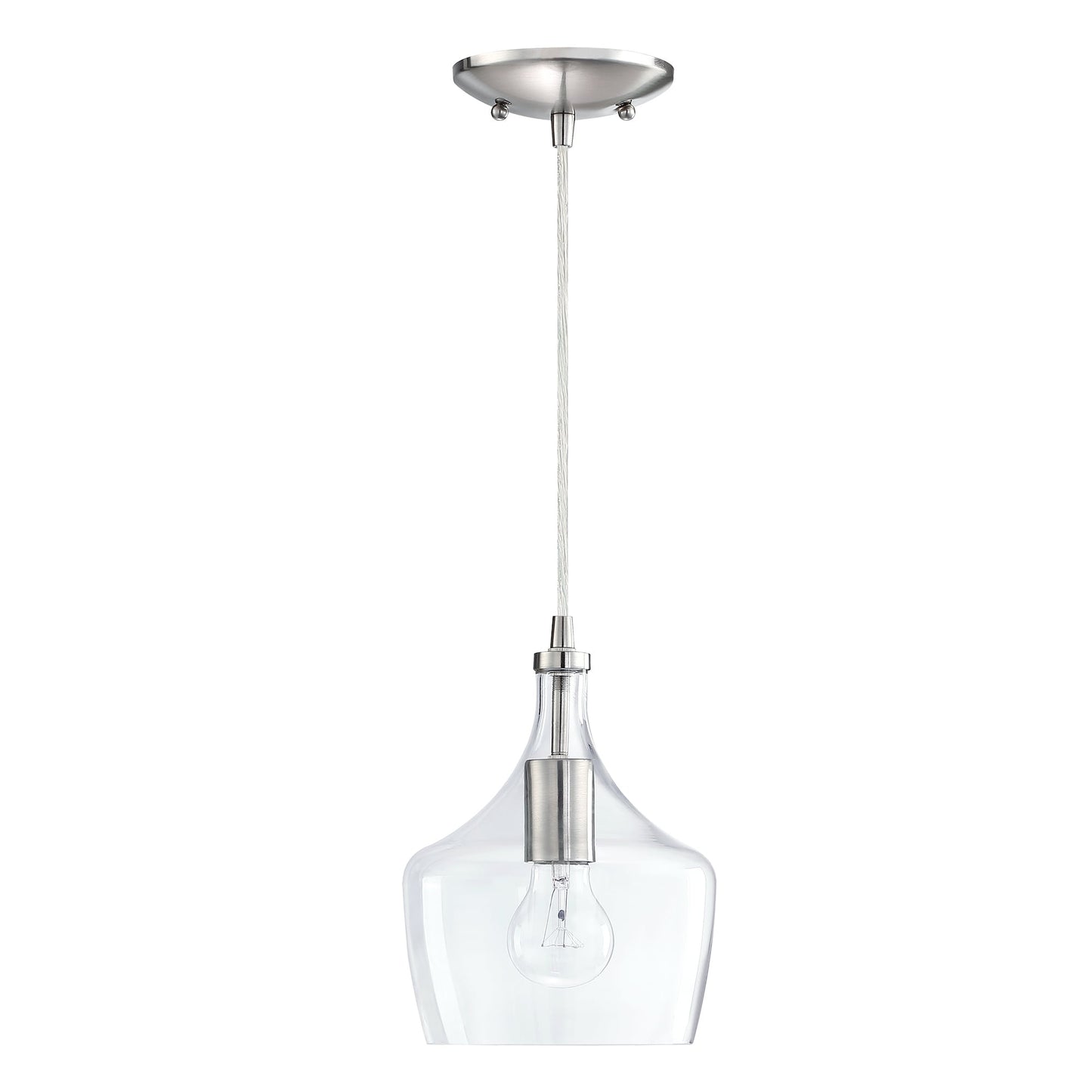 Lampadario a goccia in vetro trasparente per isola da cucina a 1 luce (è possibile scegliere tra 1 o 3 confezioni)