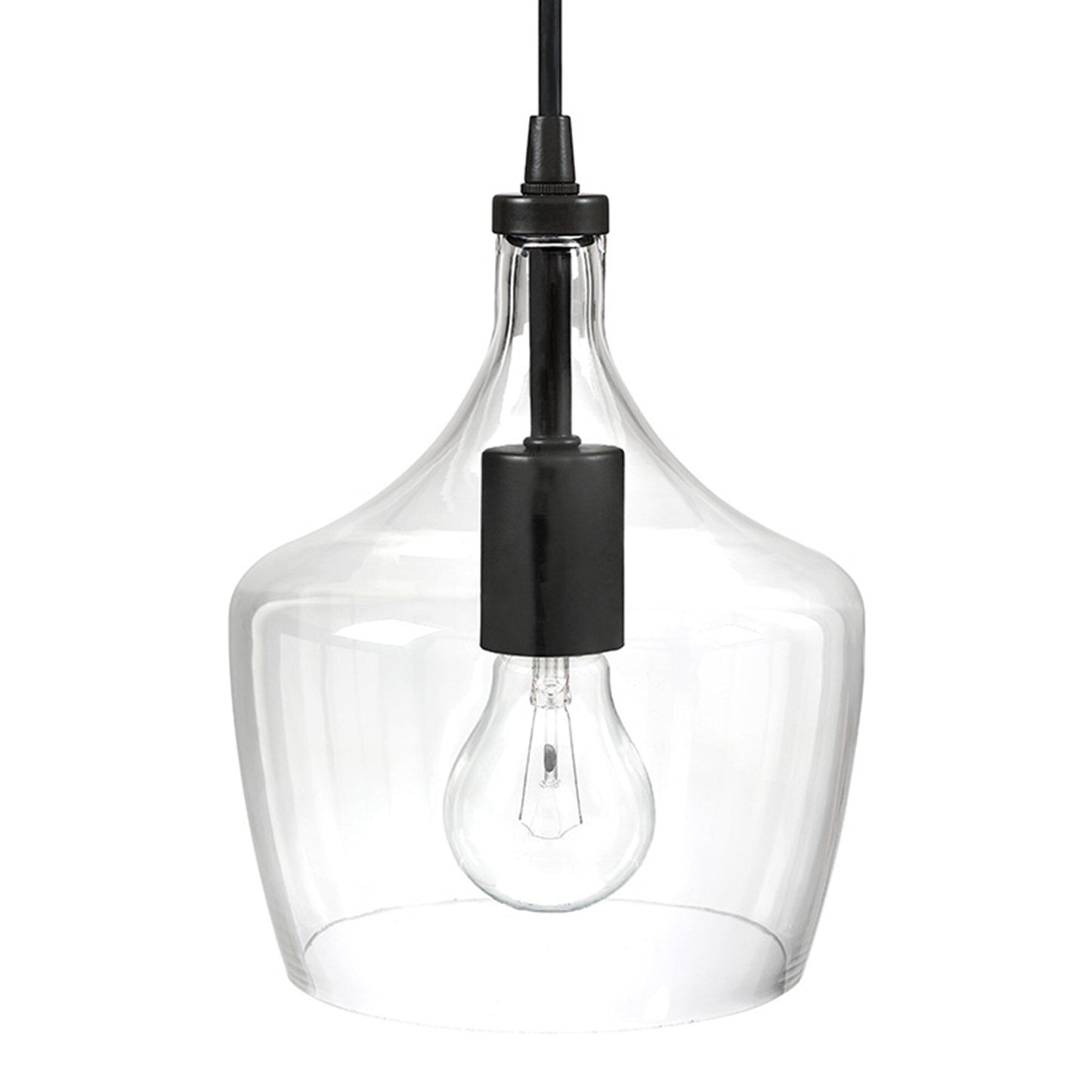 Lampadario a goccia in vetro trasparente per isola da cucina a 1 luce (è possibile scegliere tra 1 o 3 confezioni)