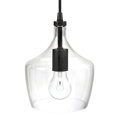 Lampadario a goccia in vetro trasparente per isola da cucina a 1 luce (è possibile scegliere tra 1 o 3 confezioni)