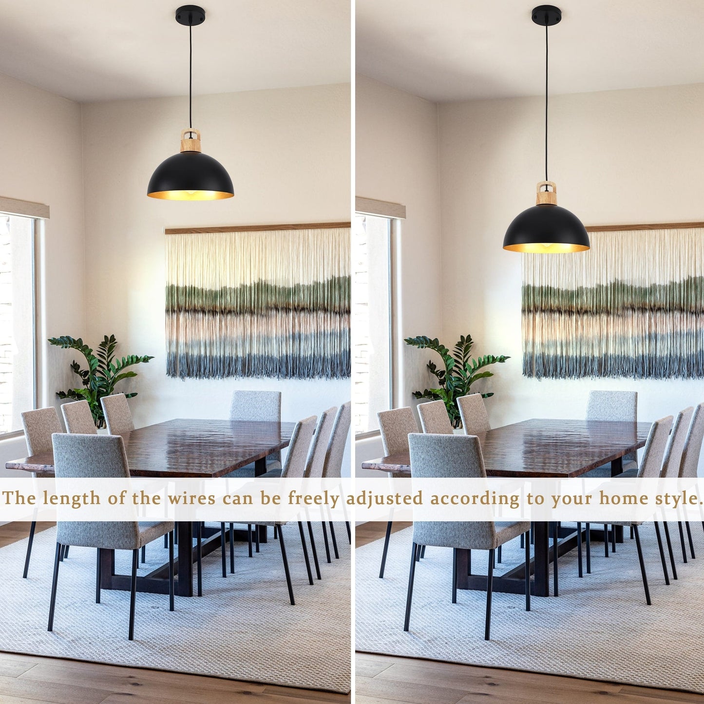 Lampada a sospensione moderna a 1 luce con interruttore a spina per isola cucina