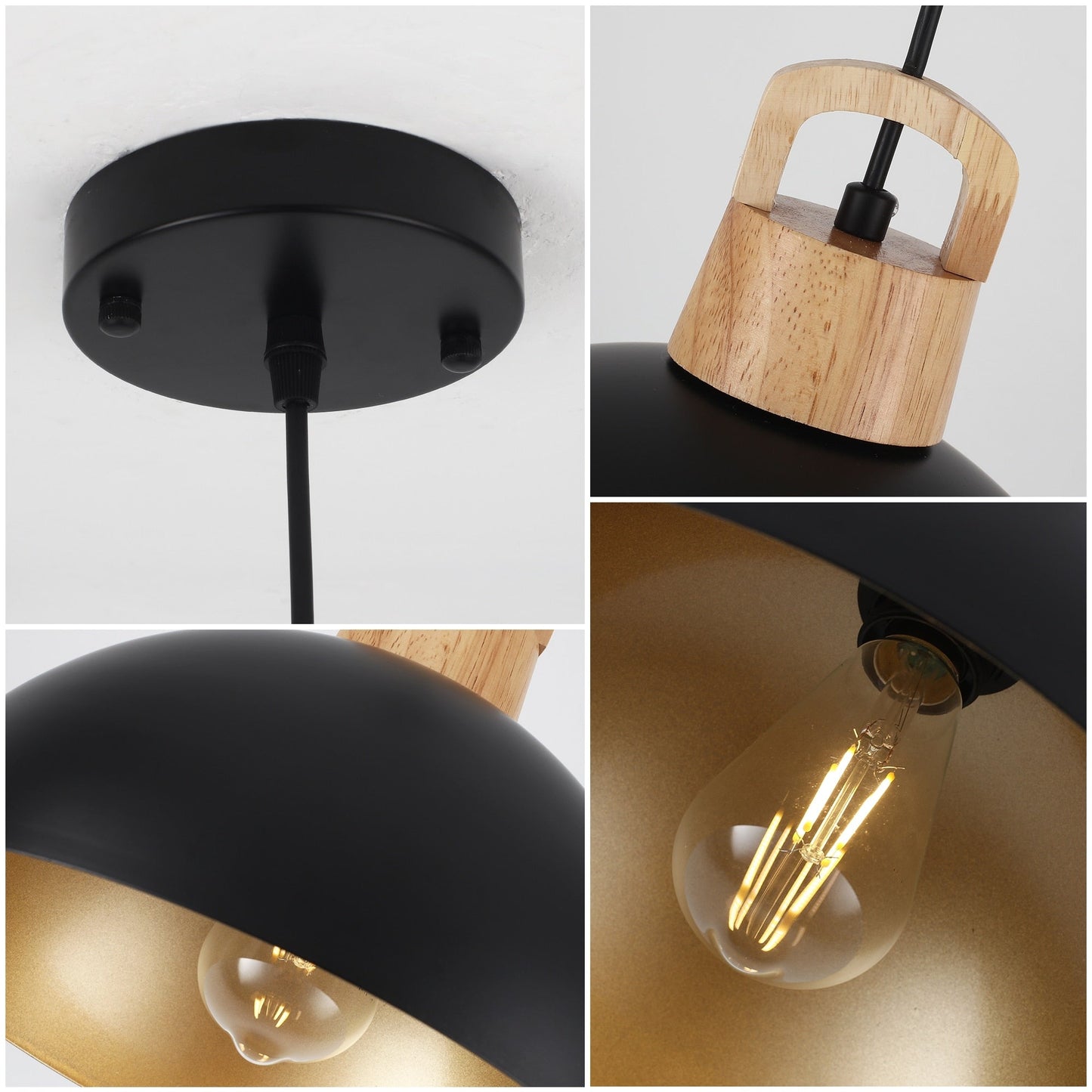 Lampada a sospensione moderna a 1 luce con interruttore a spina per isola cucina