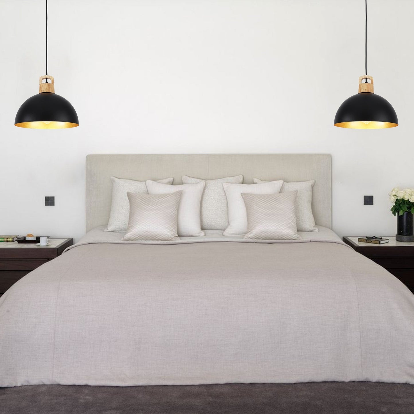 Lampada a sospensione moderna a 1 luce con interruttore a spina per isola cucina