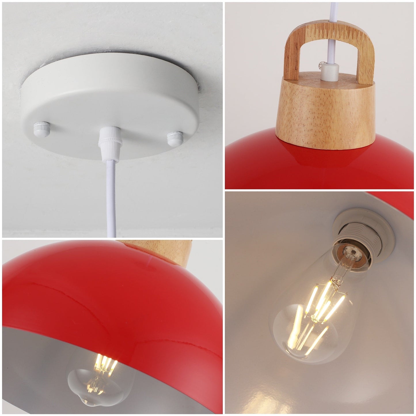 Lampada a sospensione moderna a 1 luce con interruttore a spina per isola cucina