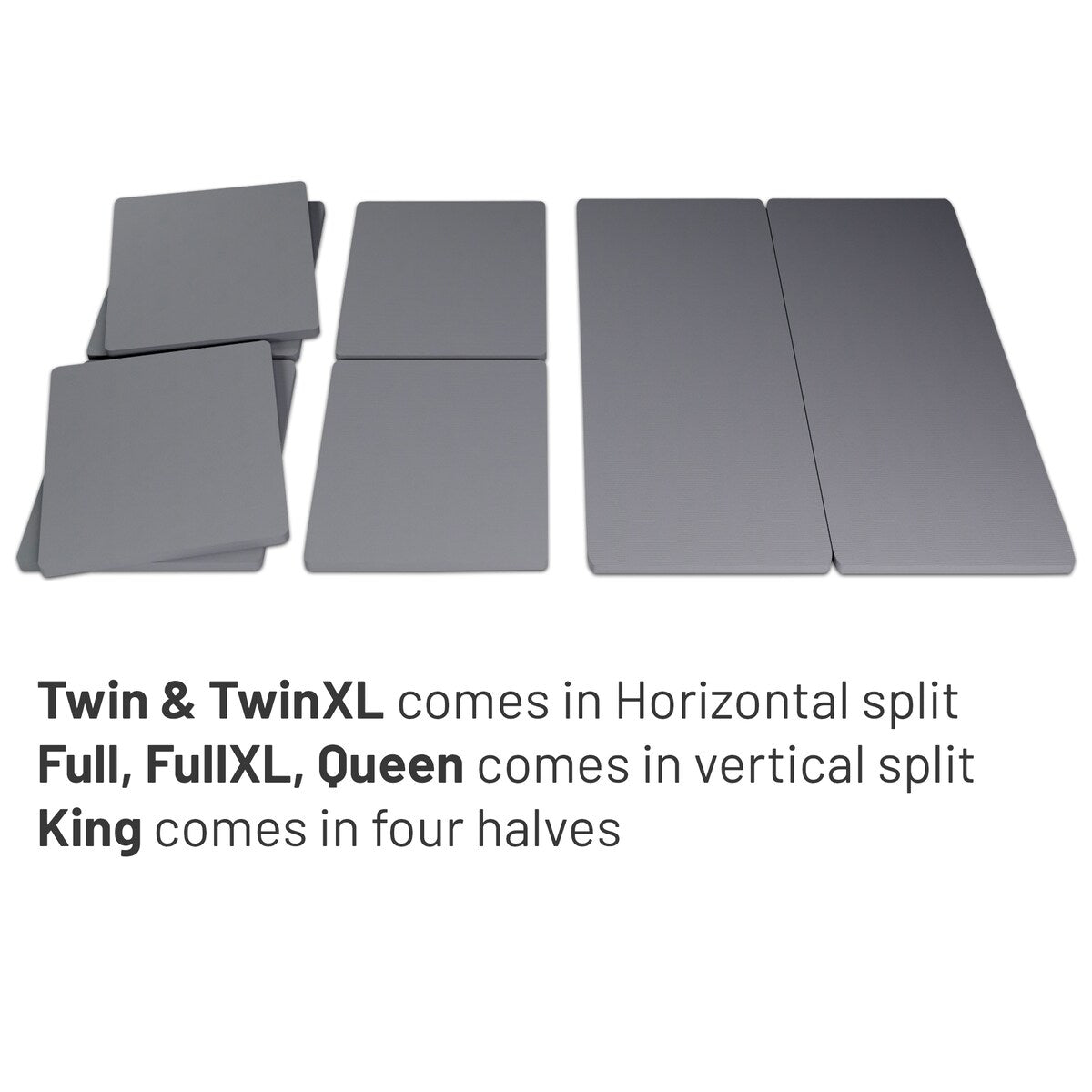 Supporto per materasso/letto completamente assemblato da 1,5 pollici, set da 2 - Grigio
