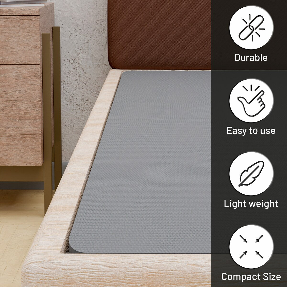 Supporto per materasso/letto completamente assemblato da 1,5 pollici, set da 2 - Grigio