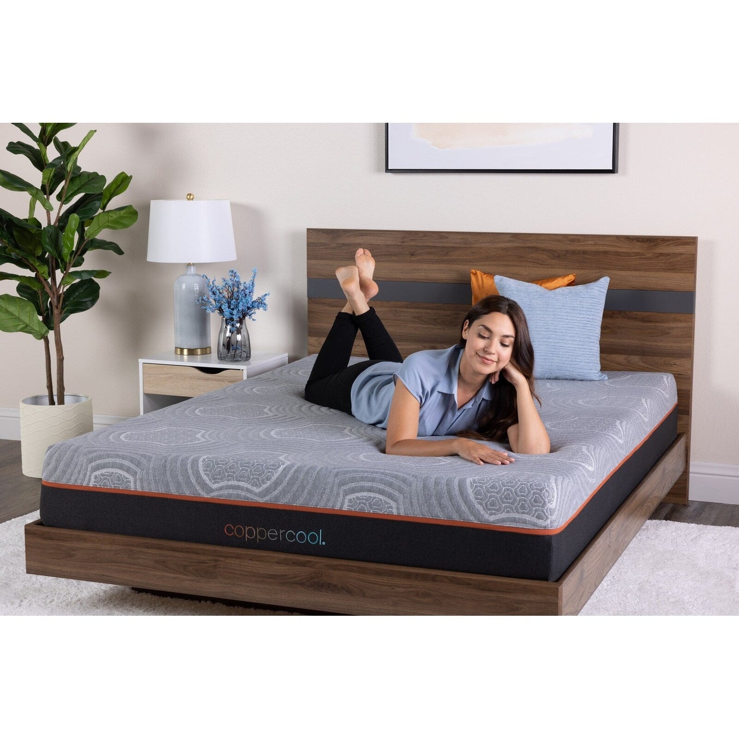 Materasso matrimoniale da 10 pollici in memory foam grigio carbone con infusione di gel