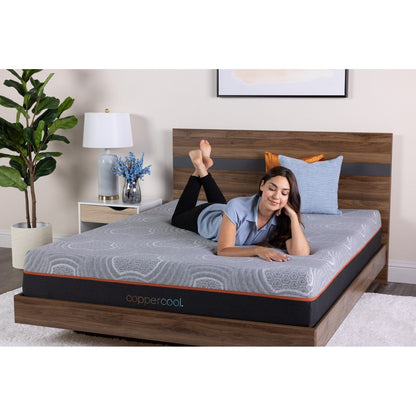 Materasso matrimoniale da 10 pollici in memory foam grigio carbone con infusione di gel