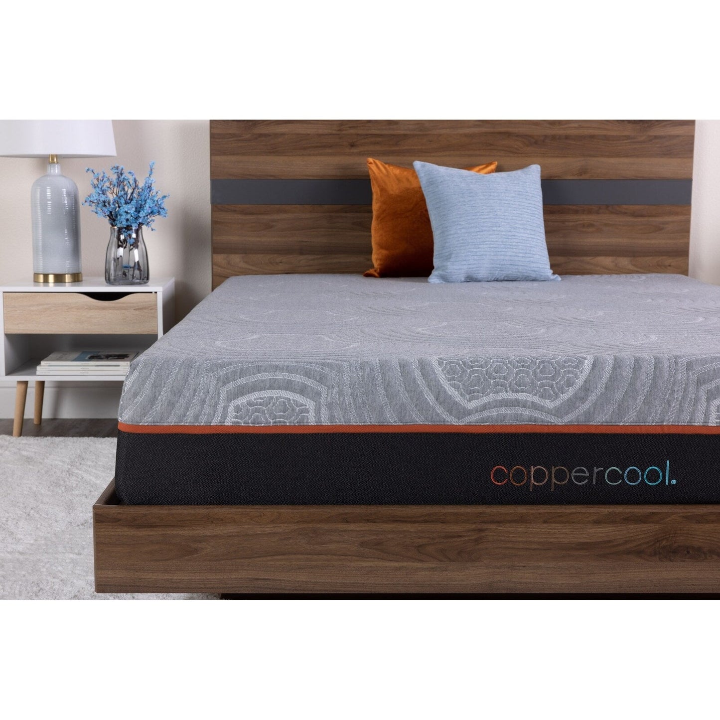 Materasso matrimoniale da 10 pollici in memory foam grigio carbone con infusione di gel