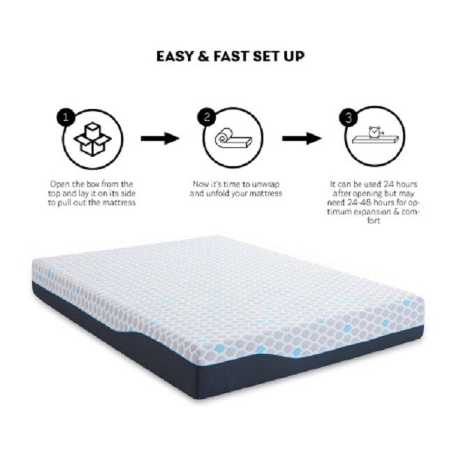 Materasso in memory foam king size da 10 pollici, materasso in una scatola, memory foam in gel con carbone di bambù infuso