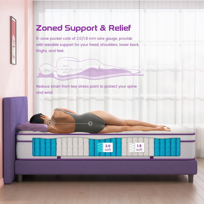 Materasso ibrido in memory foam da 10 pollici, materasso Euro Top in una scatola, materasso matrimoniale queen size