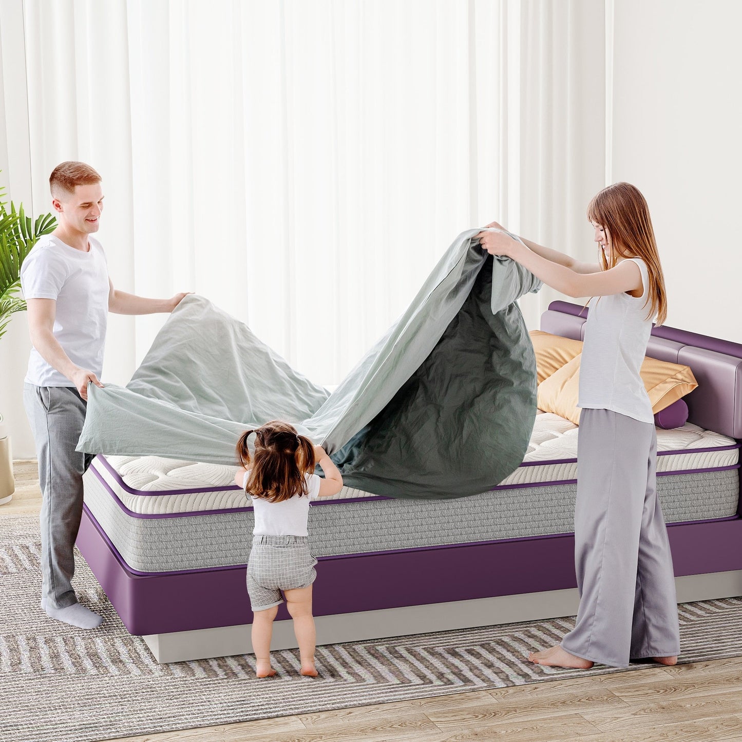 Materasso ibrido in memory foam da 10 pollici, materasso Euro Top in una scatola, materasso matrimoniale queen size