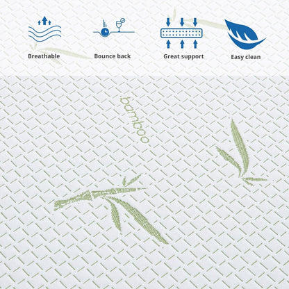 Materasso in memory foam da 10 pollici / Schiuma in gel rinfrescante / Allevia la pressione / Certificato CertiPUR-US / Bed-in-a-Box