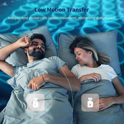 Materasso ibrido in memory foam e molle insacchettate da 10 pollici con top europeo, materasso in una scatola