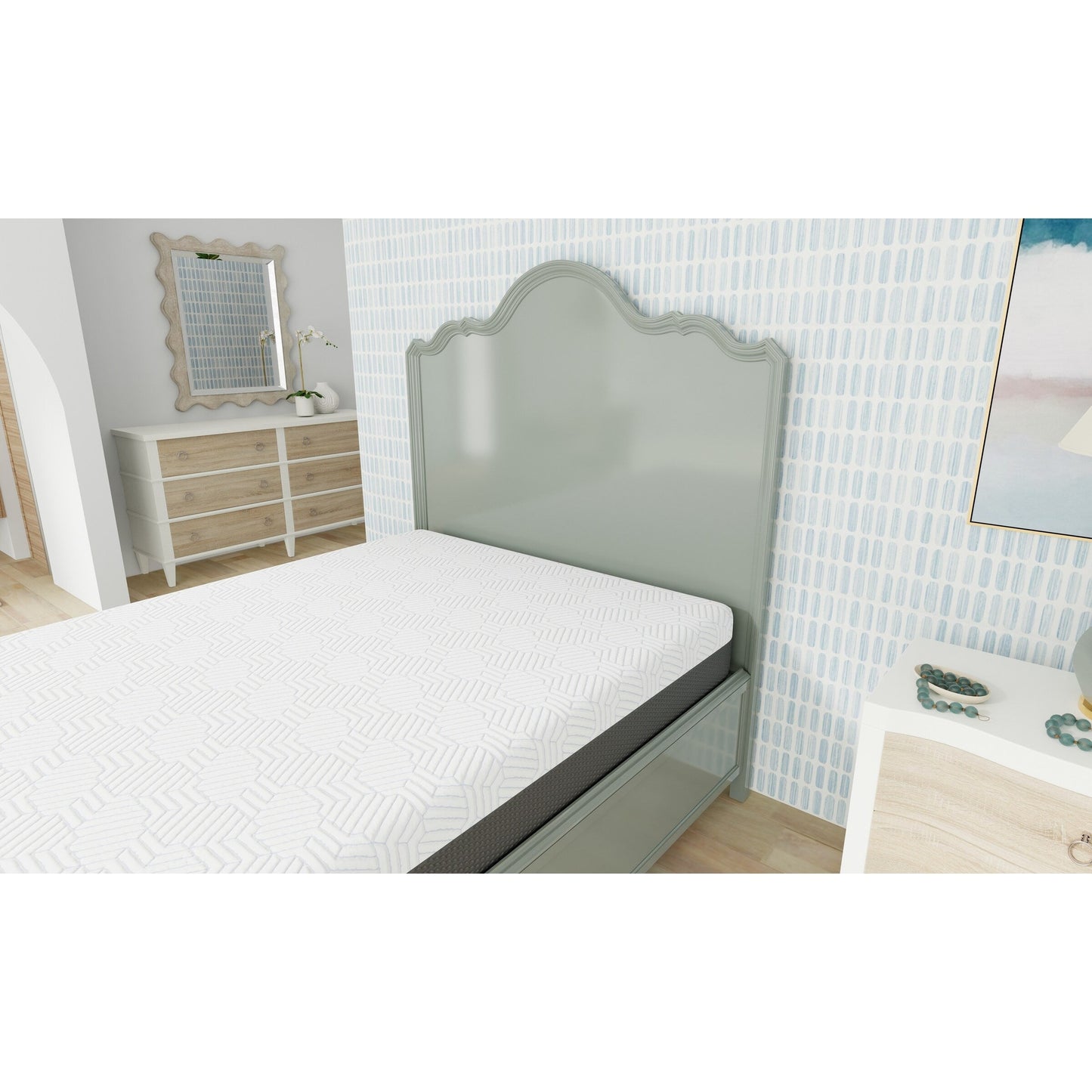 Materasso Queen da 10 pollici, medio-rigido, con fodera rinfrescante