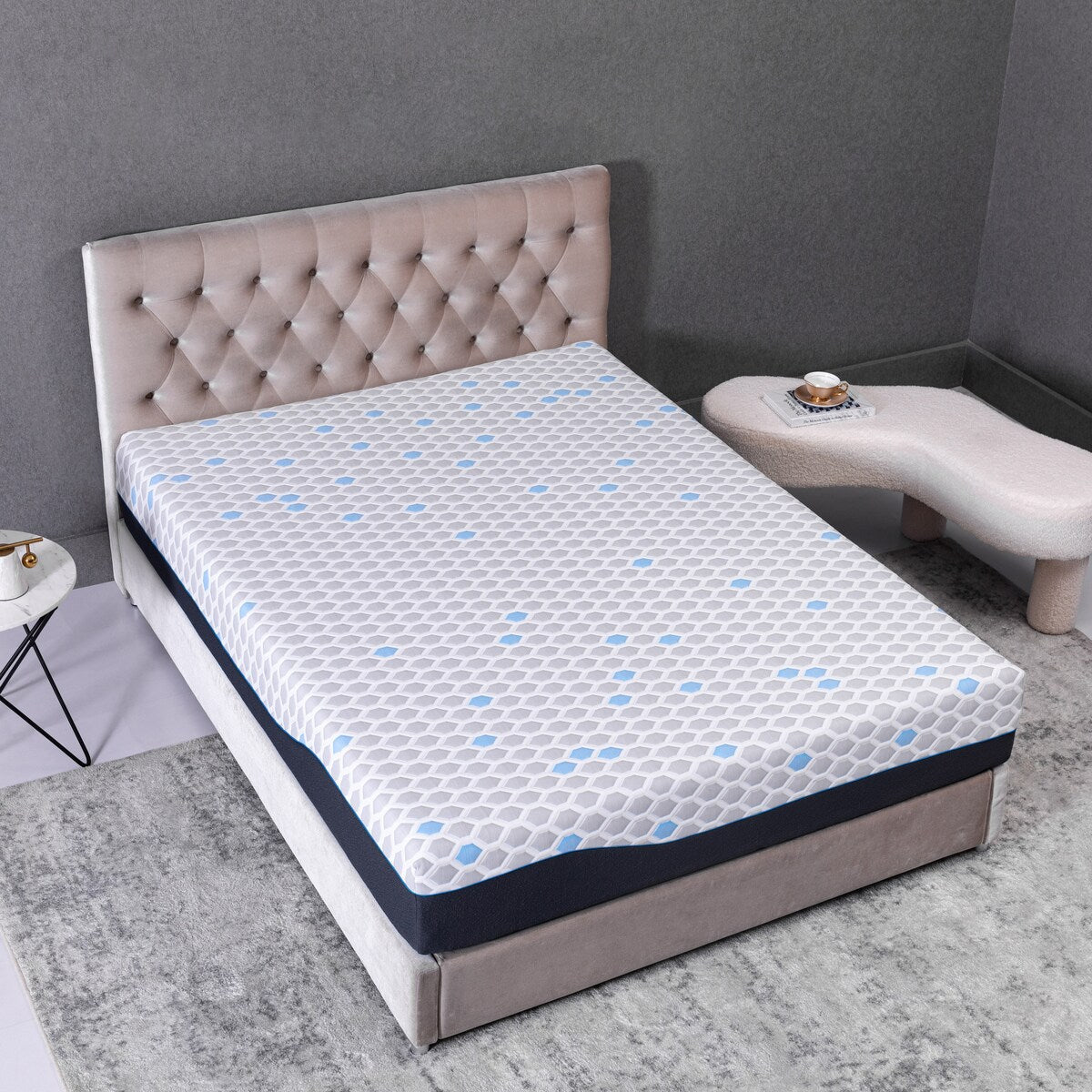 Materasso in memory foam da 10 pollici per letto singolo, materasso in una scatola, memory foam in gel con carbone di bambù, certificato CertiPUR-US