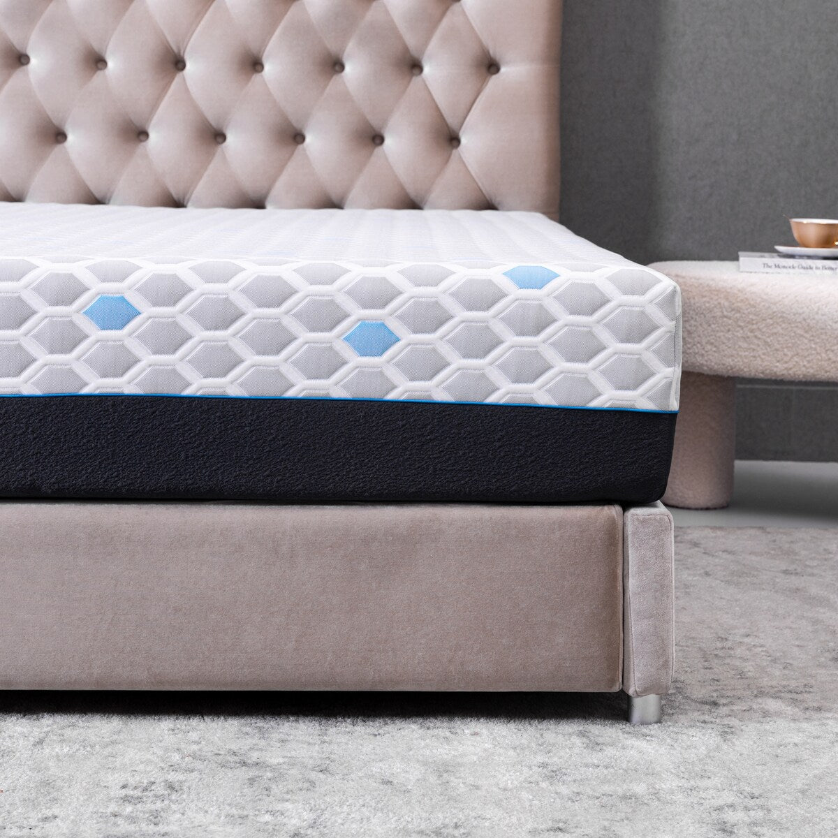 Materasso in memory foam da 10 pollici per letto singolo, materasso in una scatola, memory foam in gel con carbone di bambù, certificato CertiPUR-US