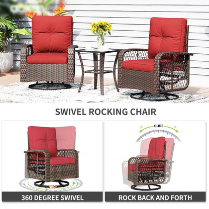 Set di 10 mobili da giardino con tavolo con braciere